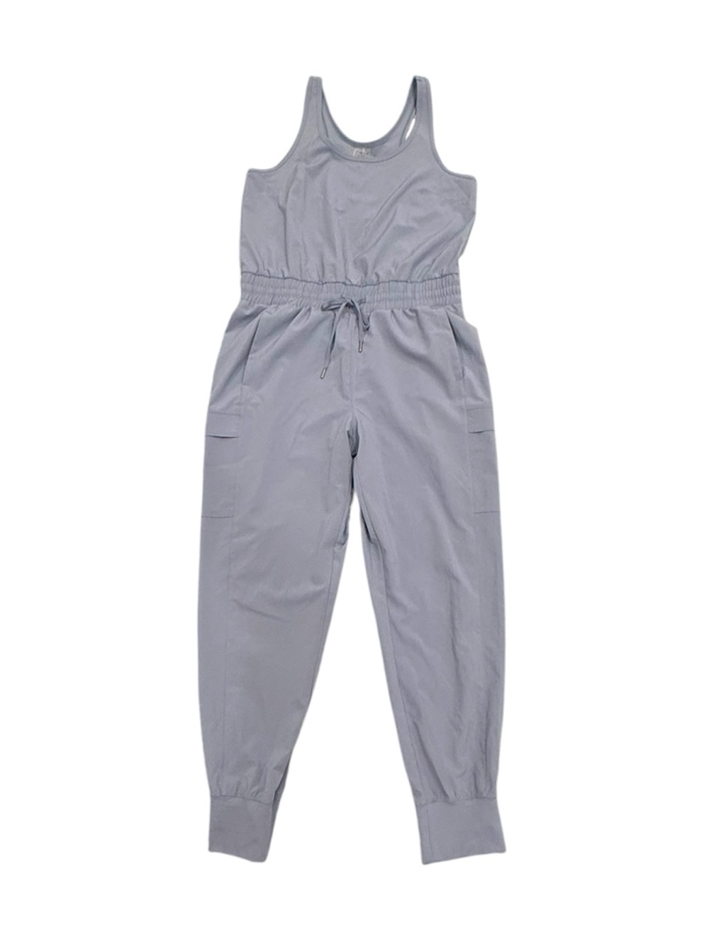 CALIA by Carrie Underwood Pearl Grey Sleeveless Drawstring Jumpsuit Small EUC